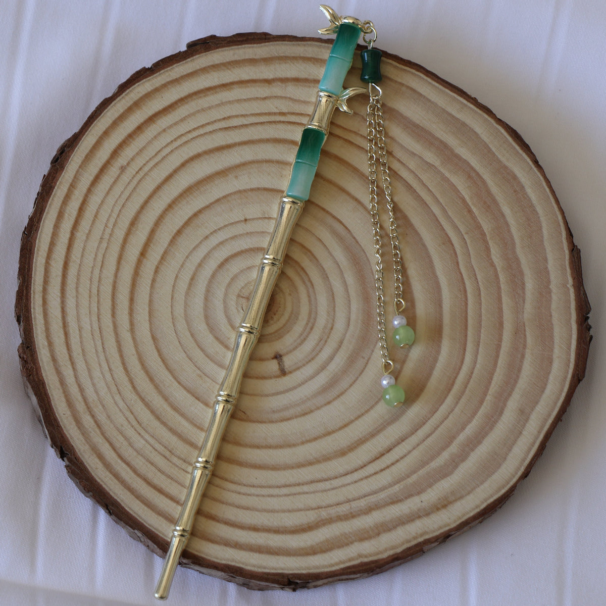 Jade Bamboo Hair Pin