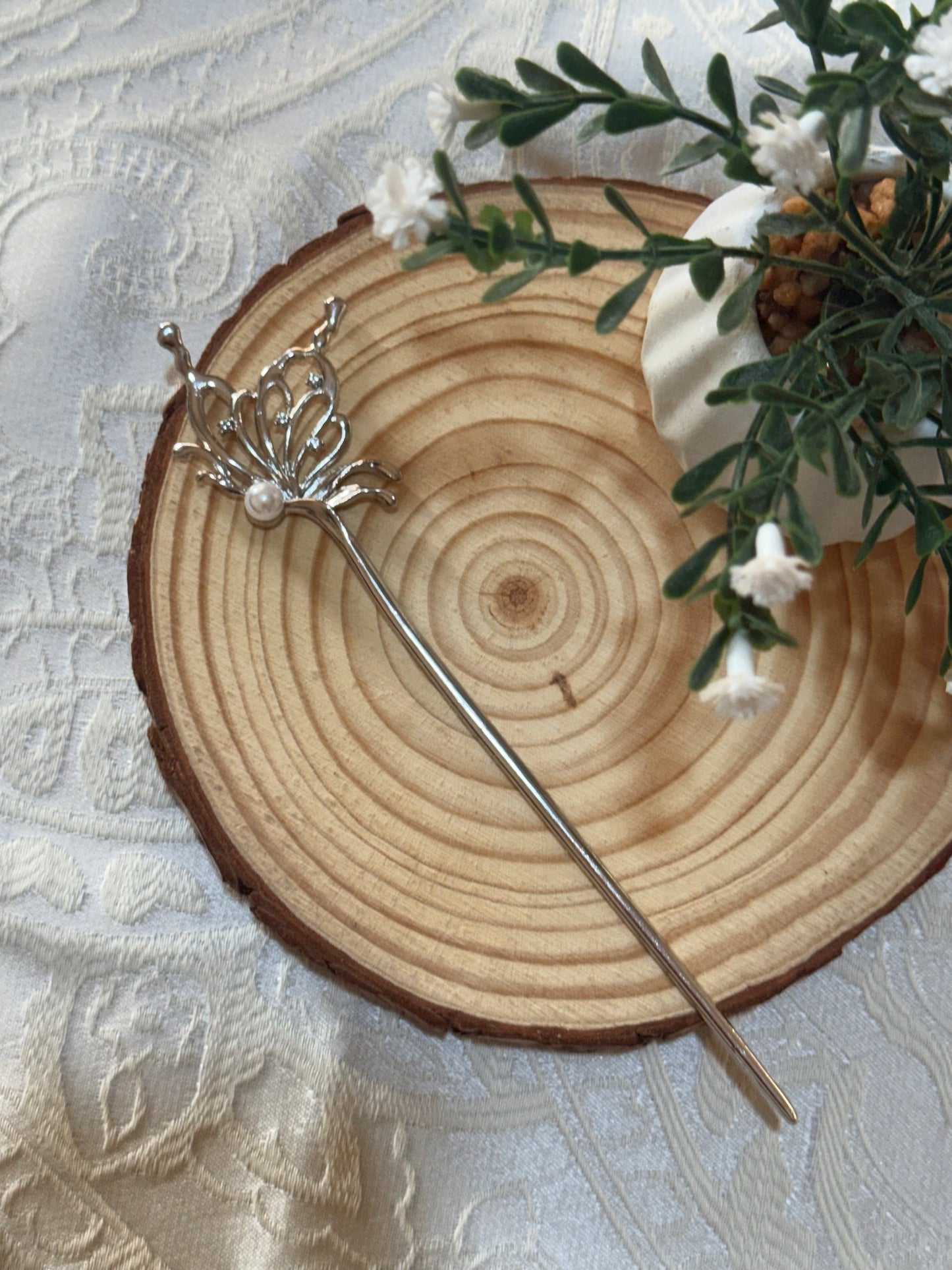 Silver Butterfly Hair Pin