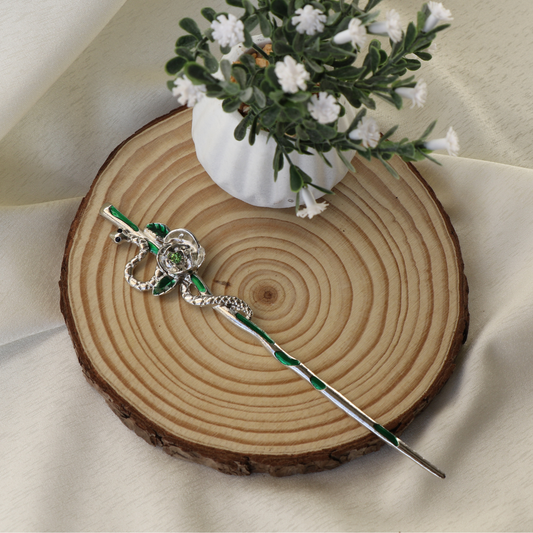 Snake Hair Pin - Green