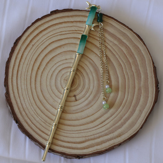 Jade Bamboo Hair Pin