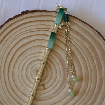 Jade Bamboo Hair Pin