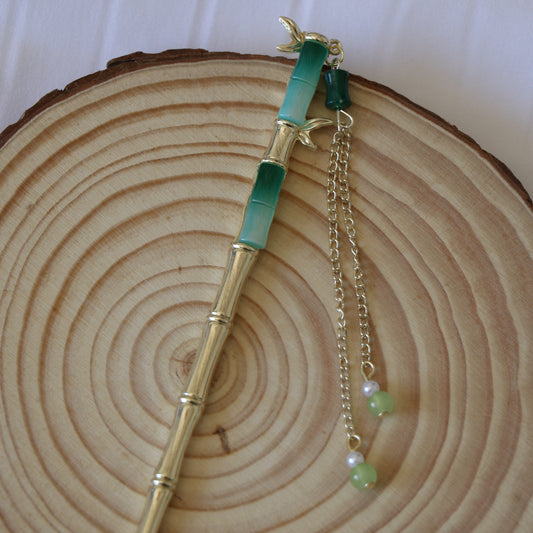 Jade Bamboo Hair Pin