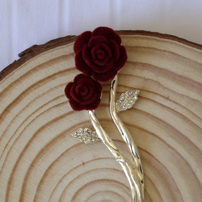 Velvet Rose Hair Pin