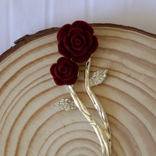 Velvet Rose Hair Pin