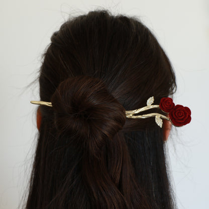 Velvet Rose Hair Pin