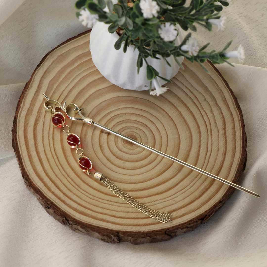 Red Drop Hair Pin