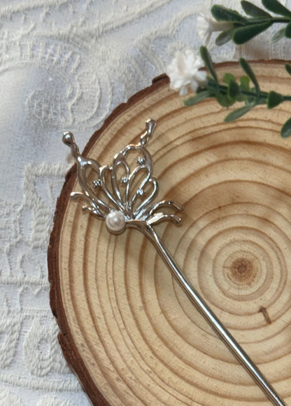 Silver Butterfly Hair Pin