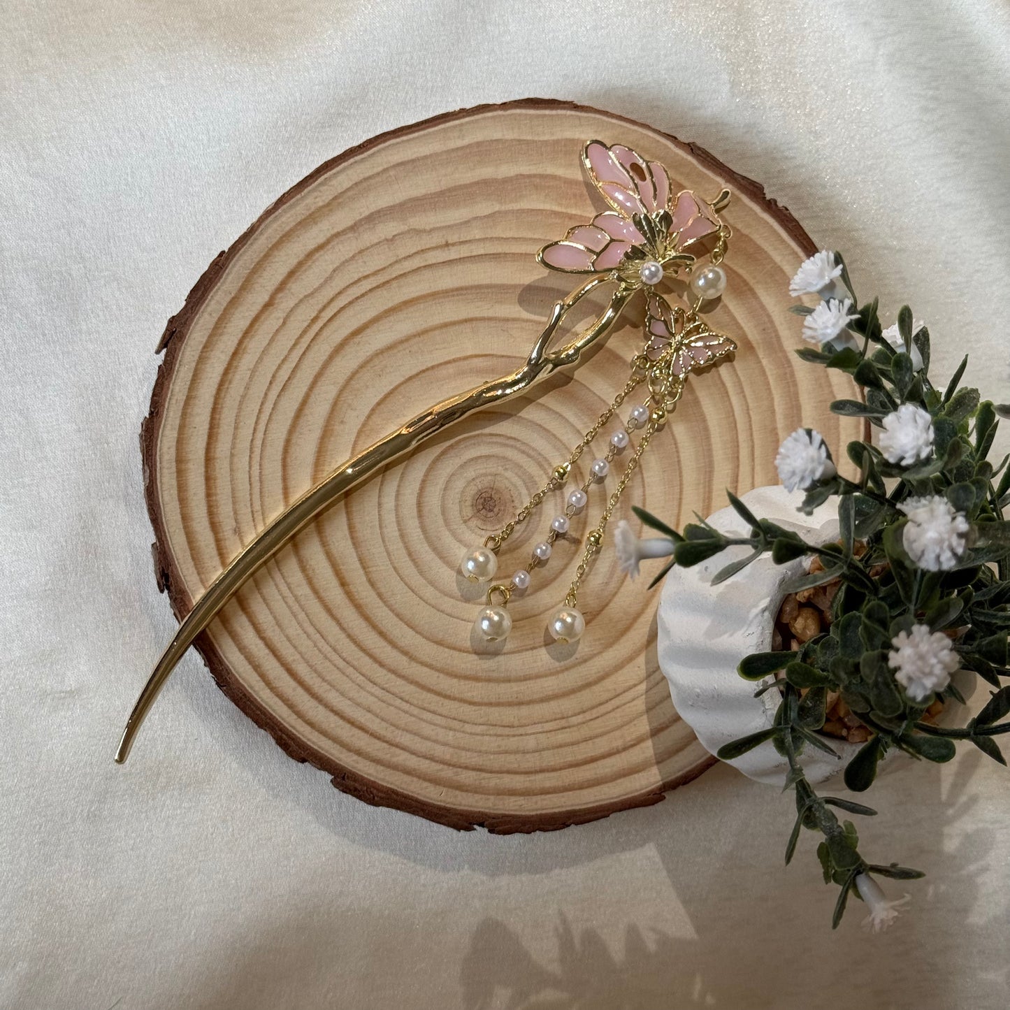 Butterfly Hair Pin - Rosé