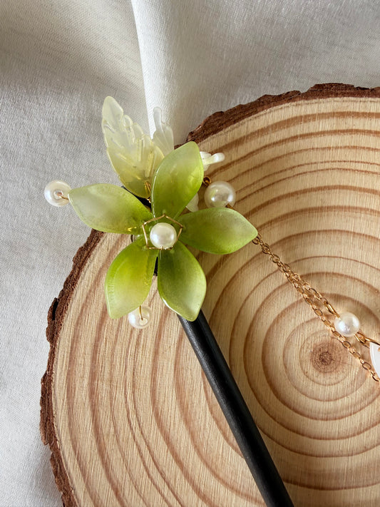 Wooden Hair Pin - Verdant
