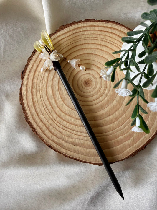Wooden Hair Pin - Jasmine