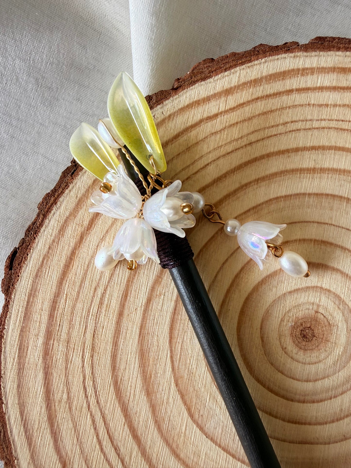 Wooden Hair Pin - Jasmine