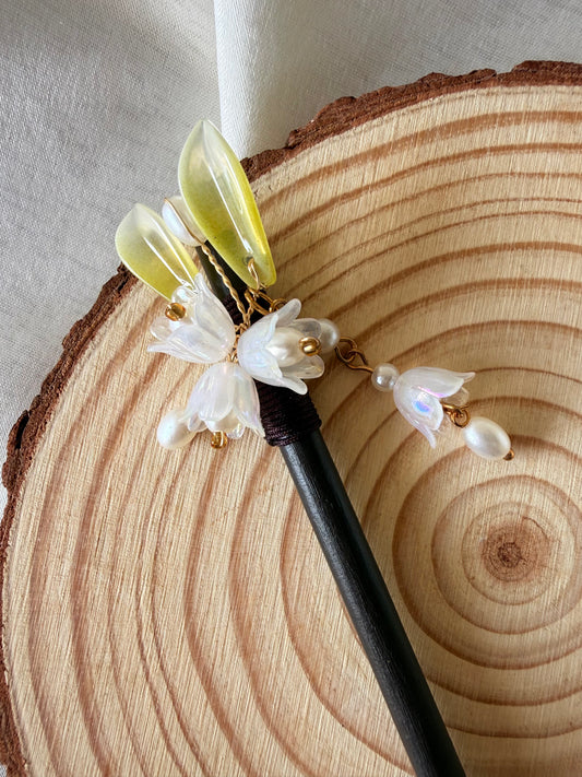 Wooden Hair Pin - Jasmine