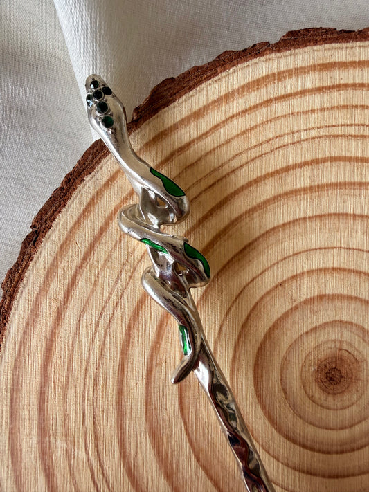 Serpent Hair Pin - Silver
