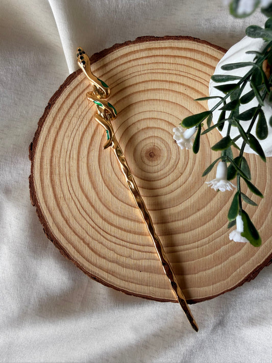 Serpent Hair Pin - Gold